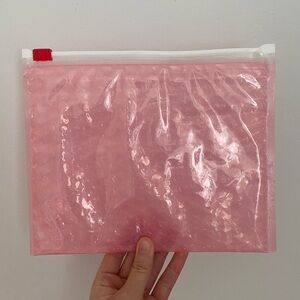 MEDIUM Glossier Pink Bubble Wrap Pouch with Ziploc Closure
